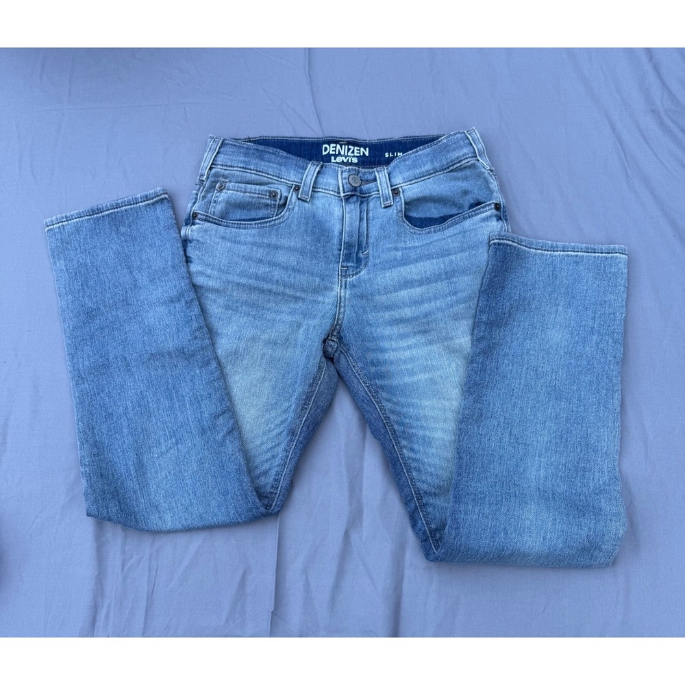 Denizen from Levis Slim Fit Medium Wash Blue Jeans Adjustable Waist kids 24x26
